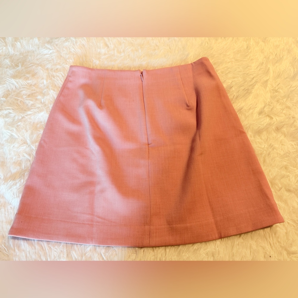 Anthropologie Maeve Tailored Mini Skirt Pink Size 6 NWT | Side Slit Mini Skirt - Picture 8 of 11